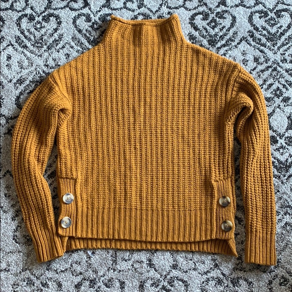 Madewell mock-neck side-button sweater - Picture 3 of 4
